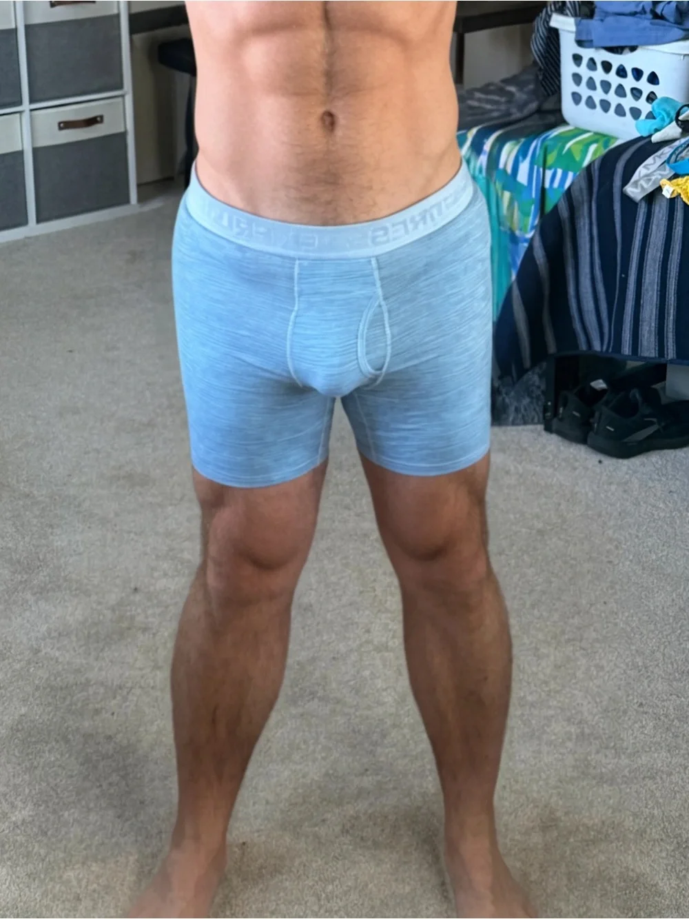 Men's Express Heather Blue Performance Boxer Briefs XL
